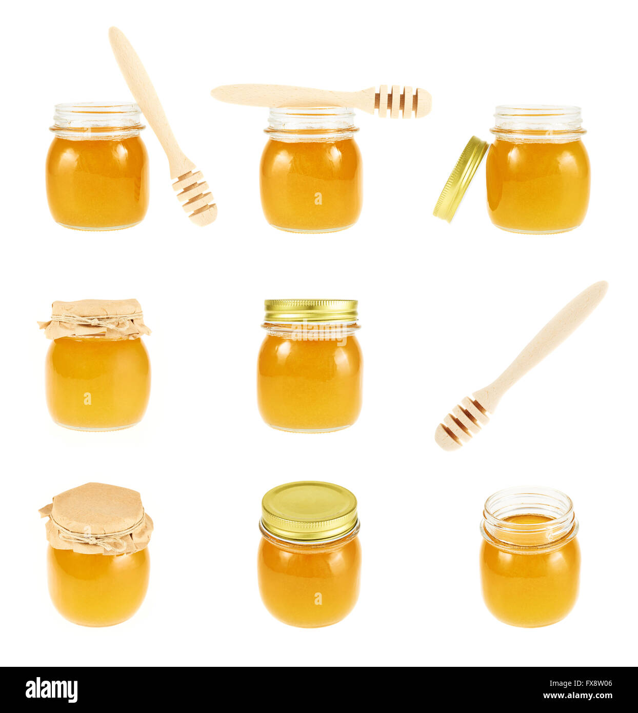 Set of honey jar images Stock Photo - Alamy
