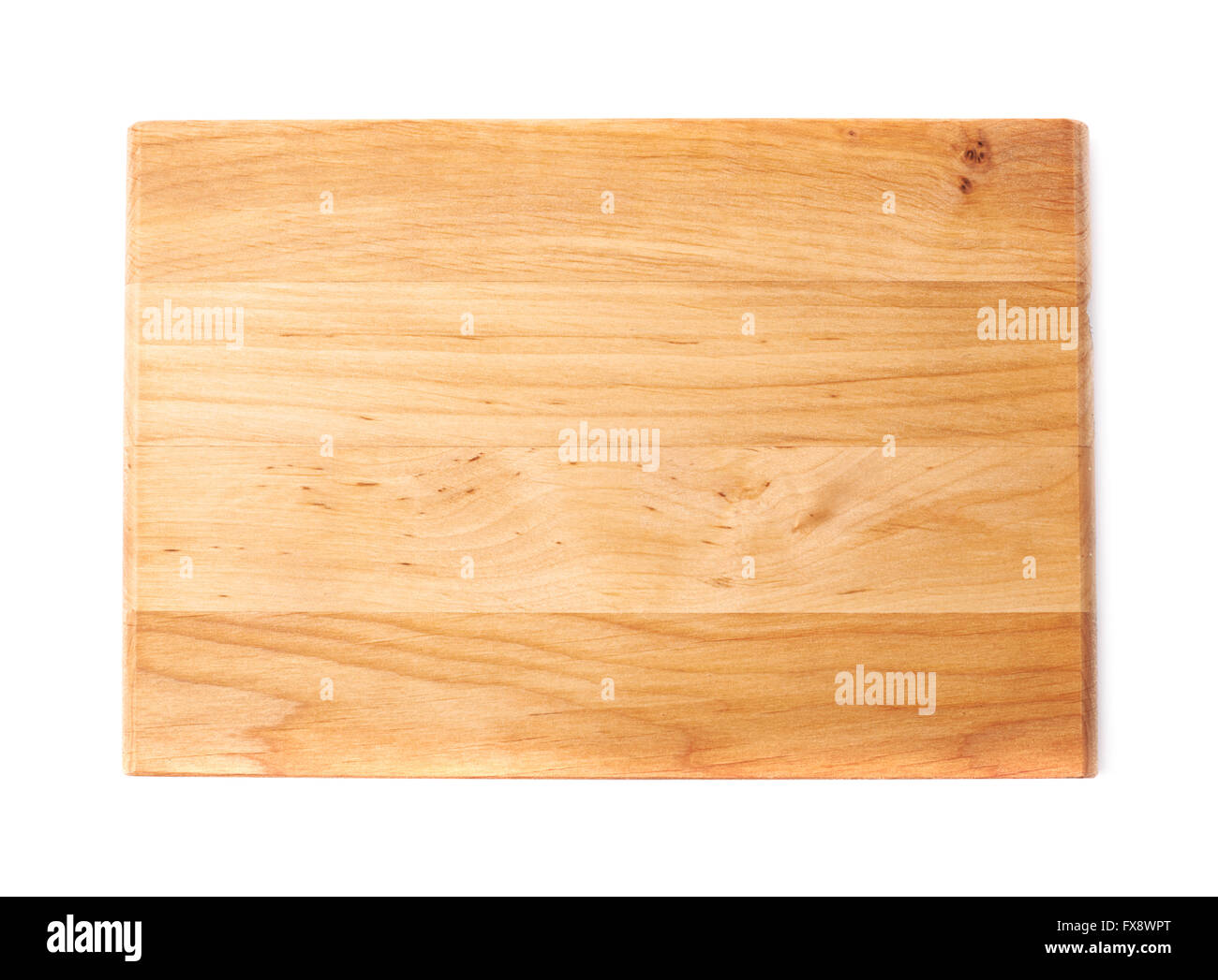 Unused wooden cutting board isolated Stock Photo