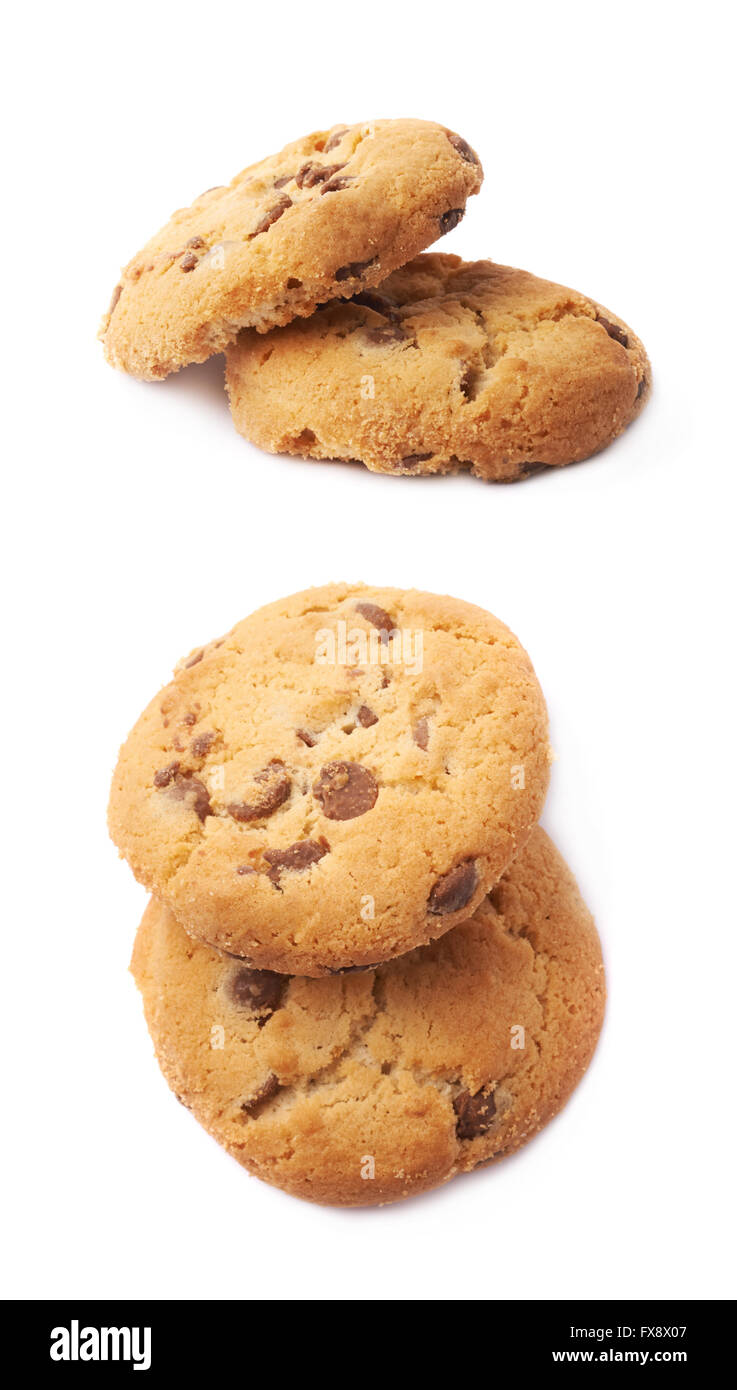Two Round Cookies Round cookie with chocolate Stock Photo - Alamy