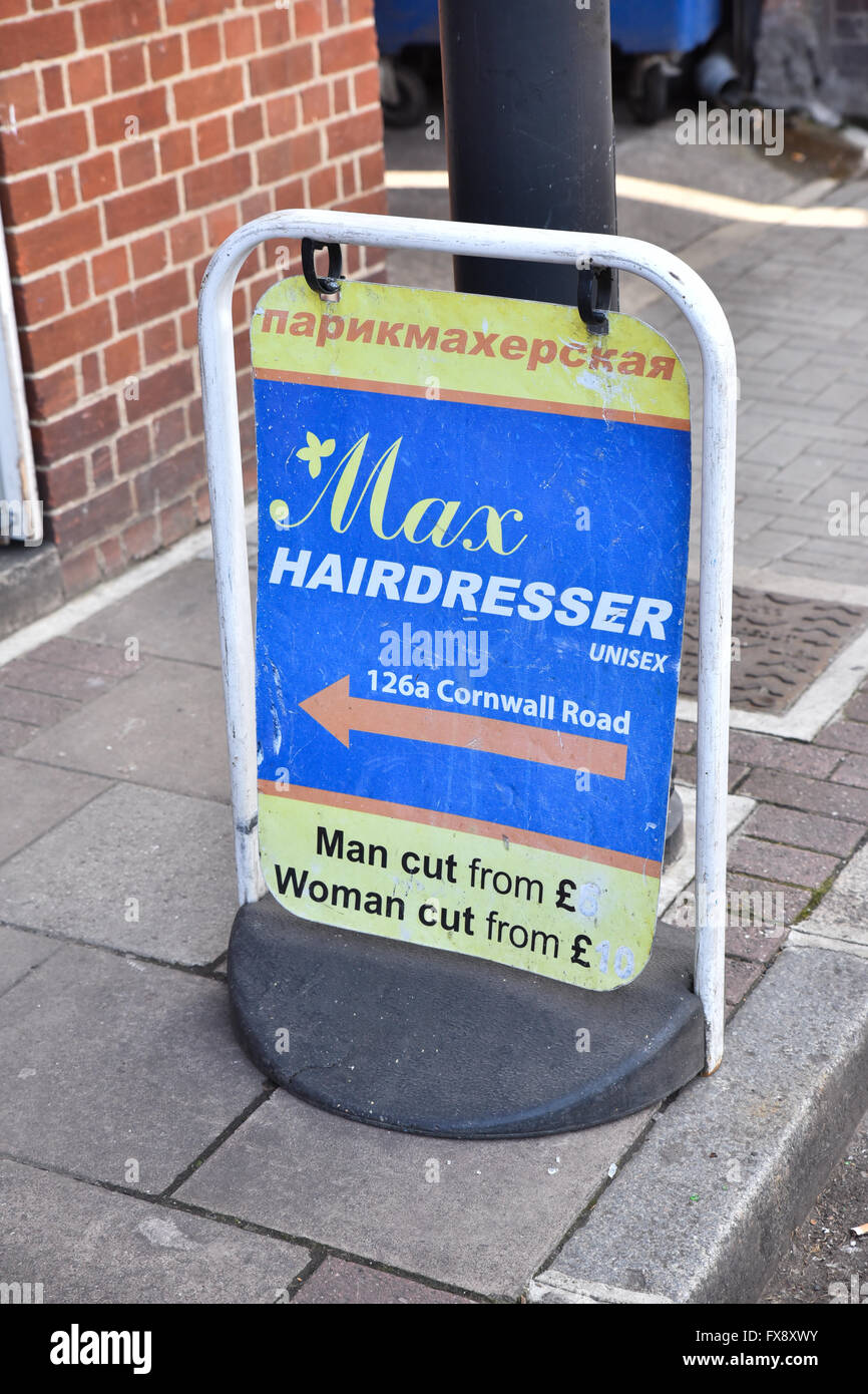 Russian Hairdressers Waterloo London Uk 2016 Stock Photo