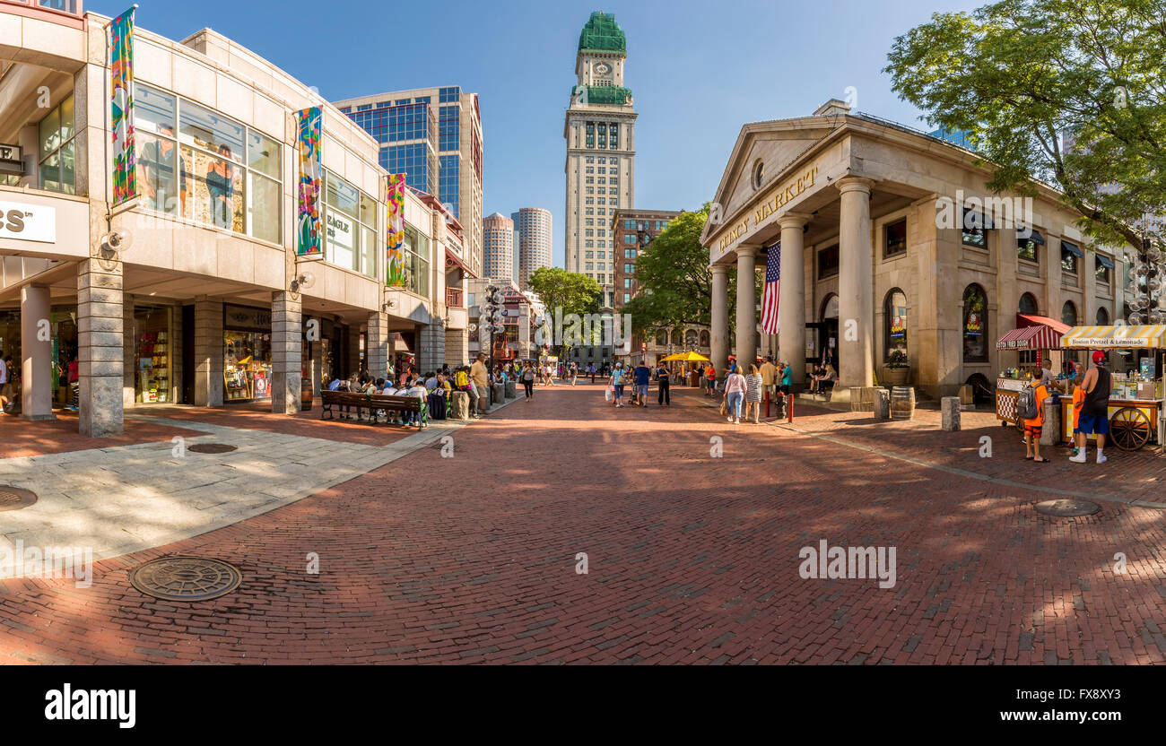 The Quincy Market in Boston, MA, USA on a sunny summer day. Stock Photo