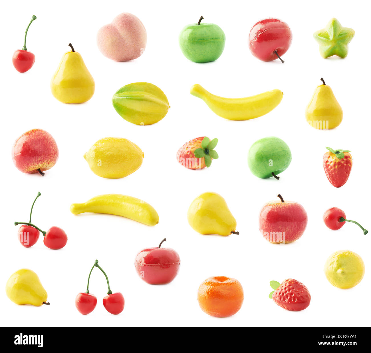 Set of multiple artificial plastic fruits and berries Stock Photo - Alamy