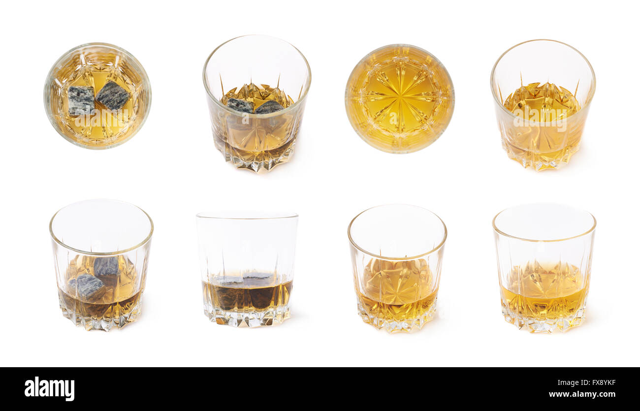 Glass tumbler filled with whiskey isolated Stock Photo Alamy