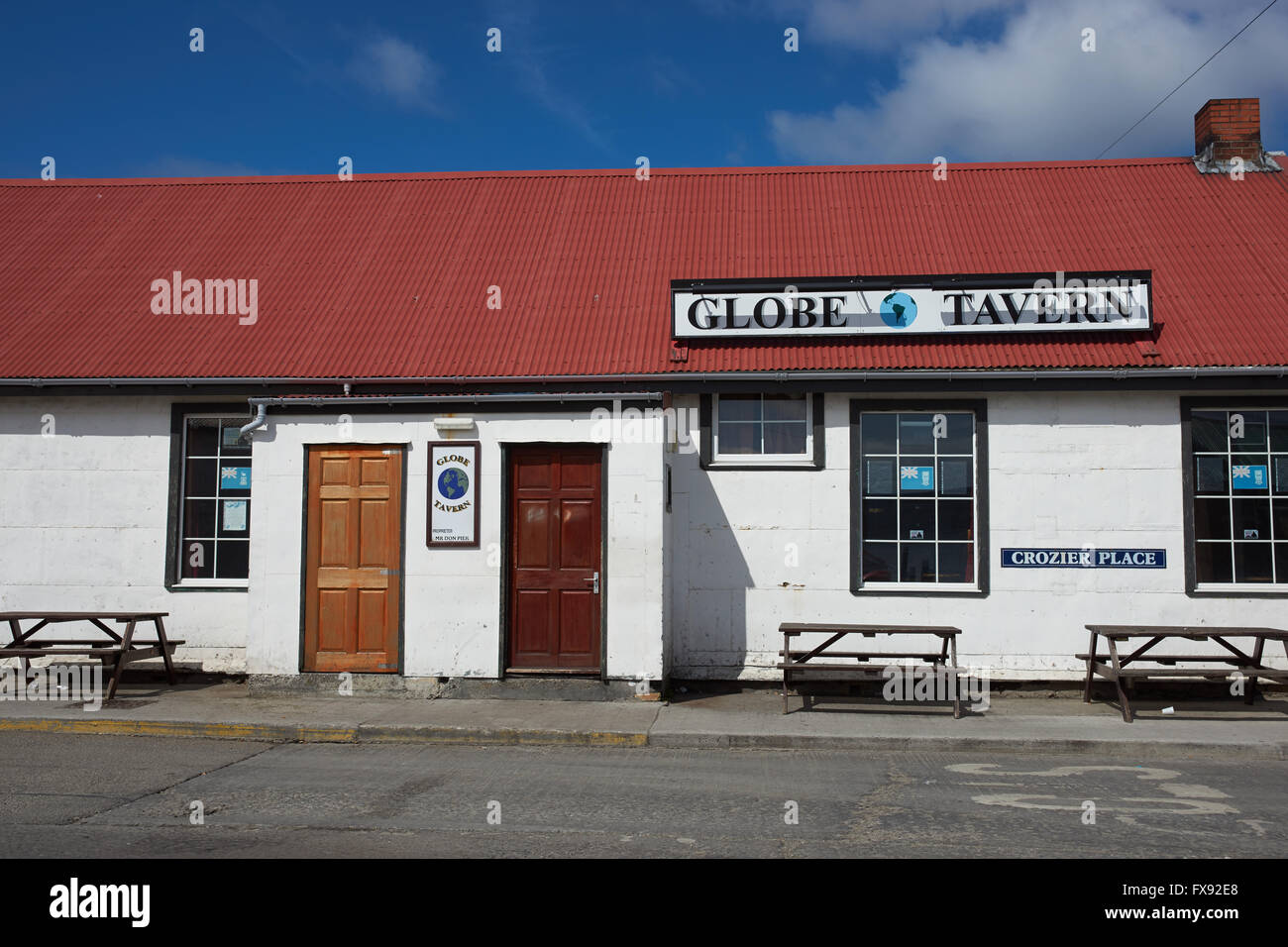 The Globe Tavern, a Public House in Stanley, capital of the Falkland Islands Stock Photo