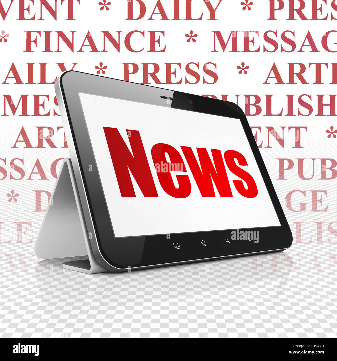 News concept: Tablet Computer with News on display Stock Photo - Alamy