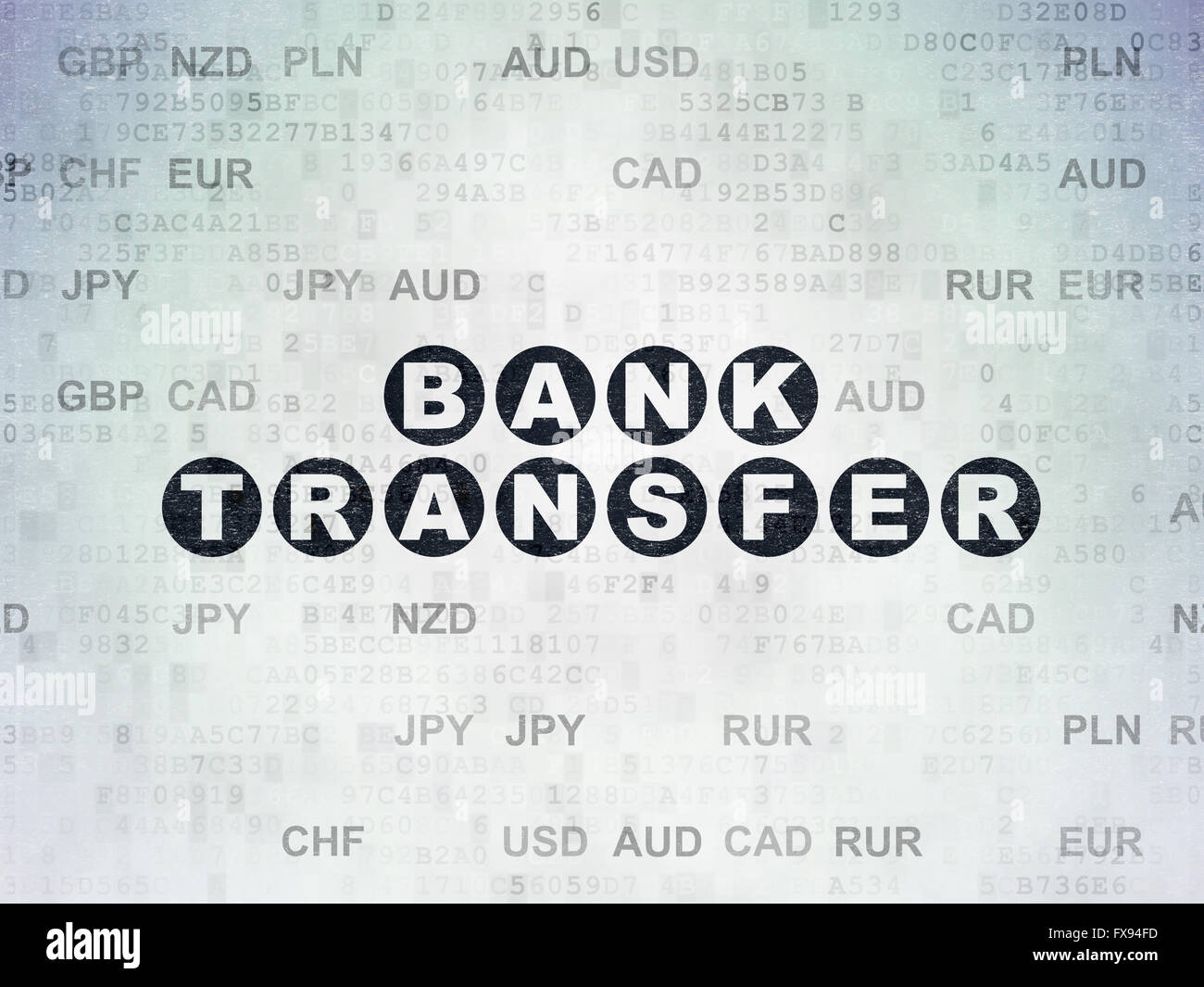 Banking concept: Bank Transfer on Digital Paper background Stock Photo ...