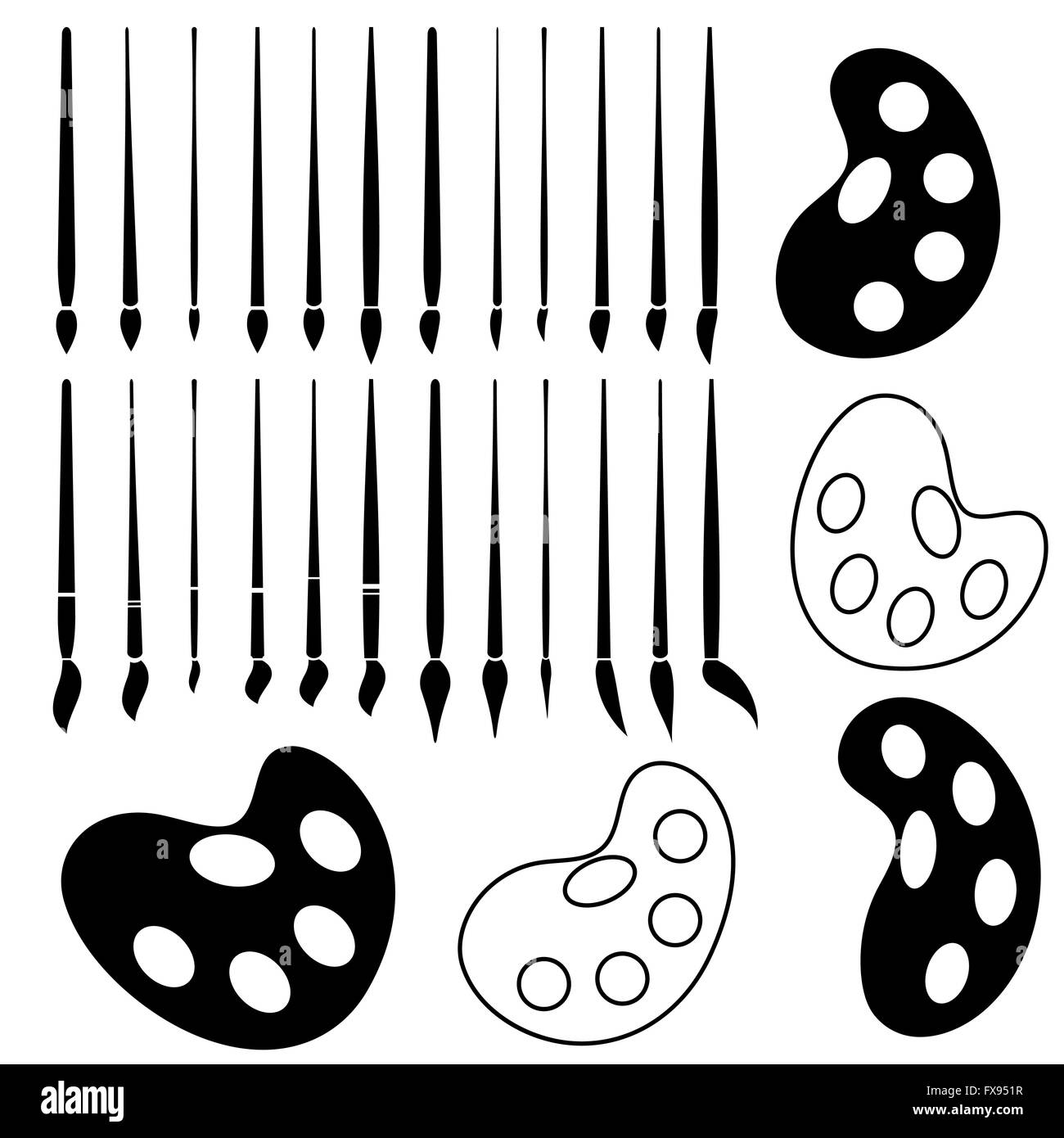 Set of Different Paint Brushes Stock Photo Alamy