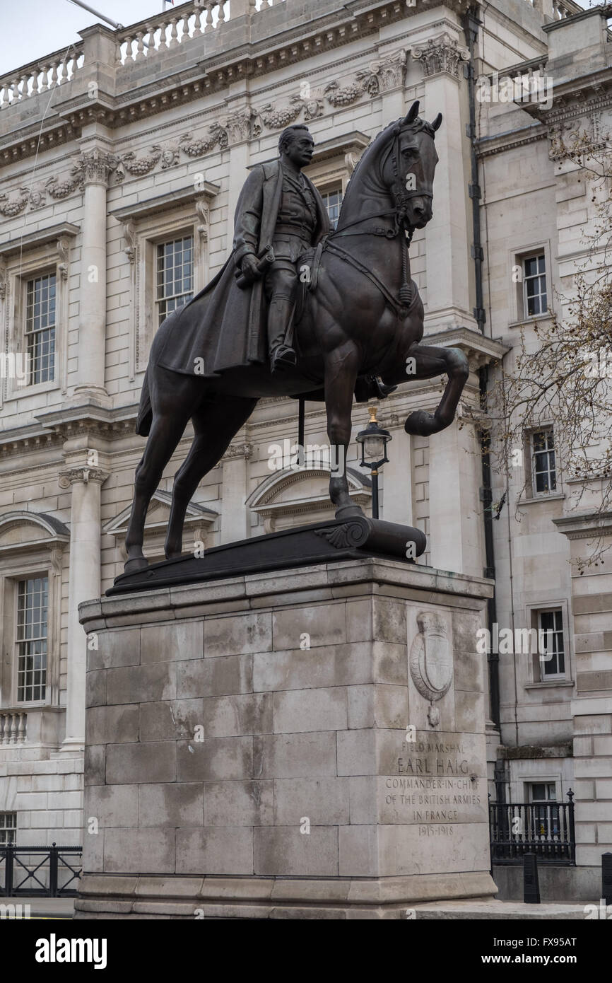 Statue of Earl Hague in Whitehall, central London Stock Photo