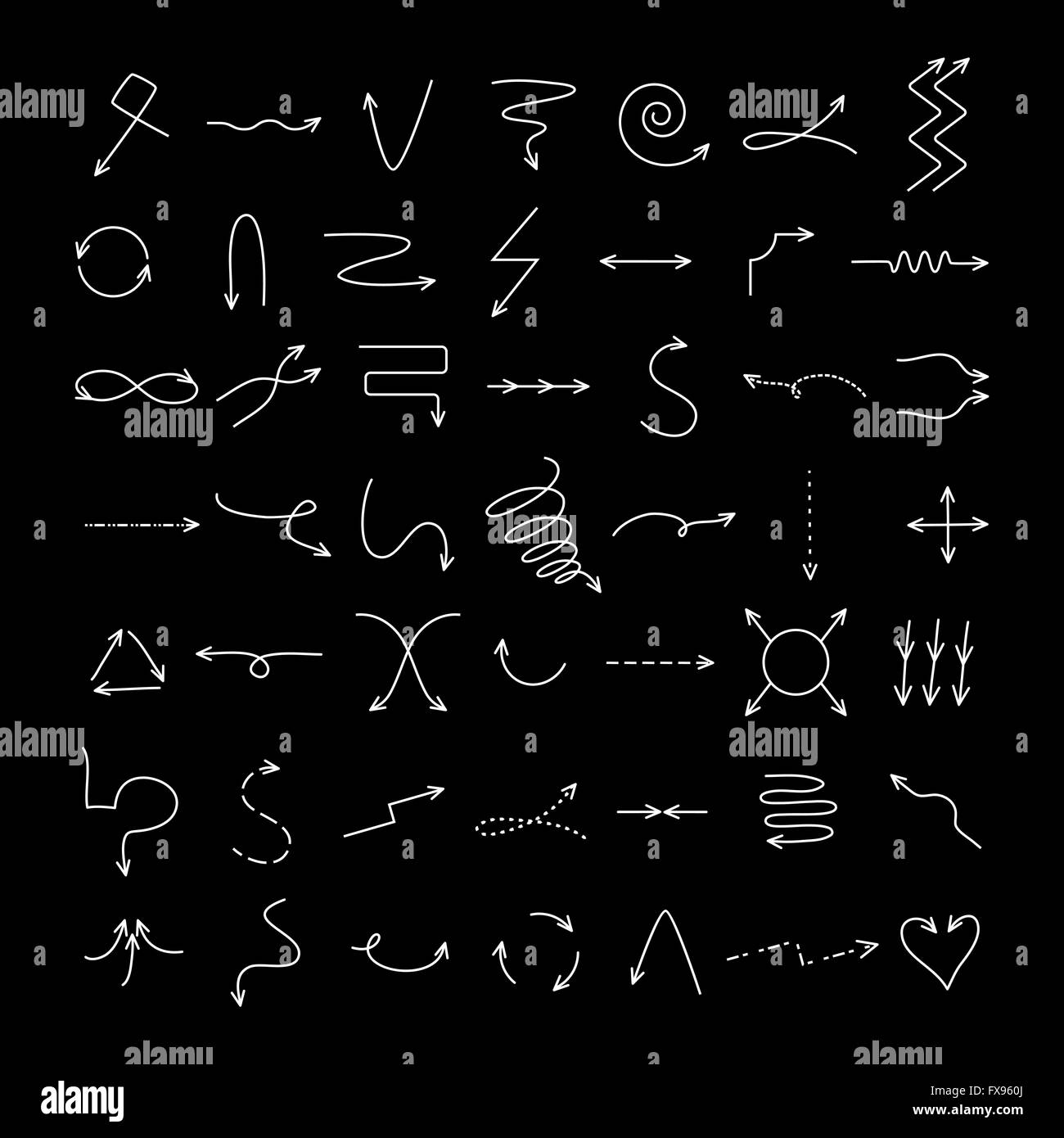 Doodle arrows iconset Stock Vector Image & Art - Alamy