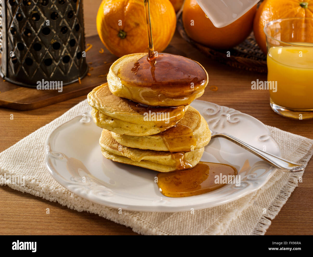 Cornmeal pancakes Stock Photo
