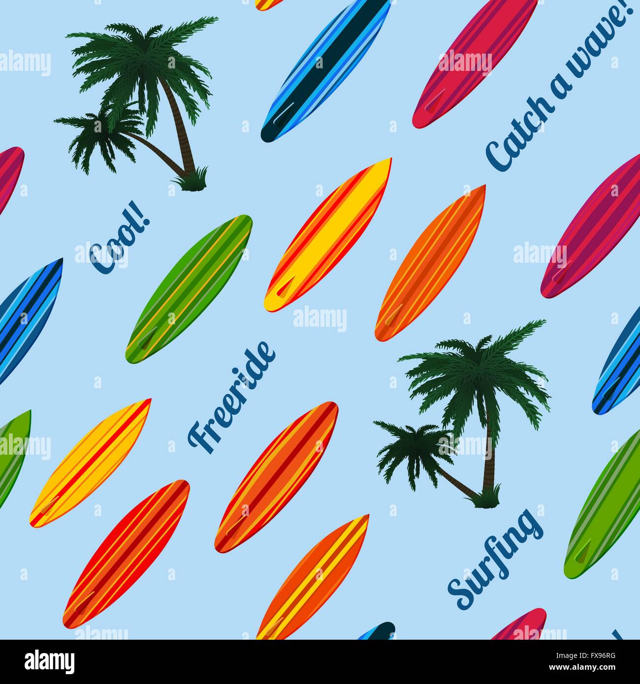 Seamless vacation pattern with surfboards Stock Vector Image & Art - Alamy