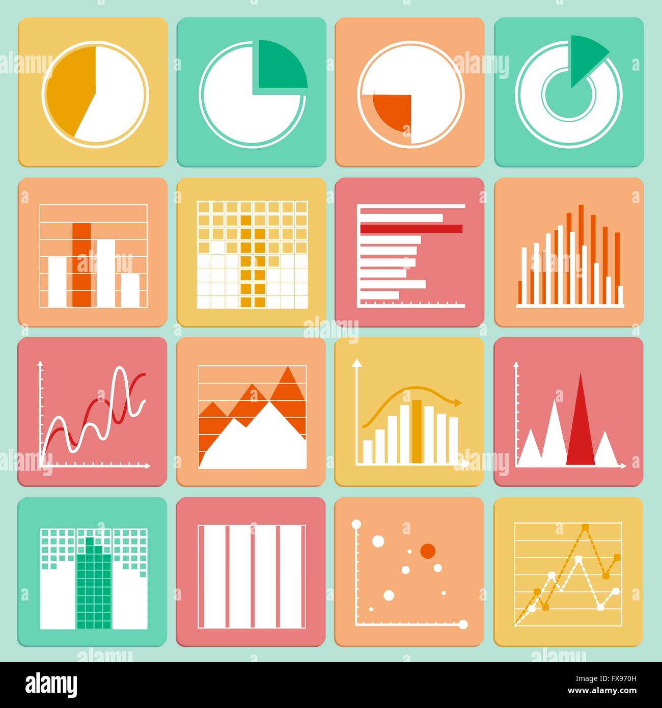 Icons set of business presentation charts and graphs Stock Vector Image ...