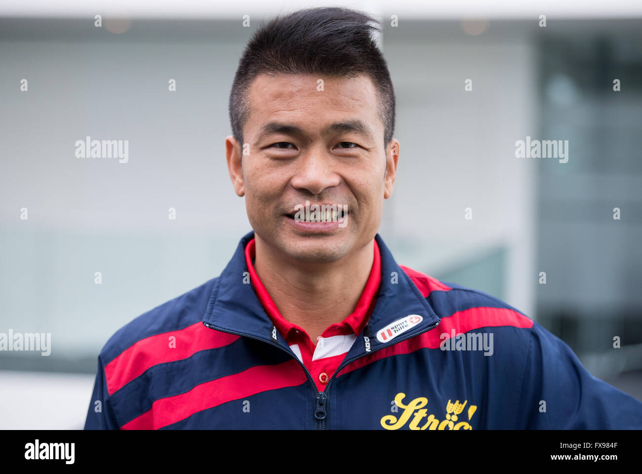 Munich, Germany. 12th Apr, 2016. Austrian table tennis player Chen