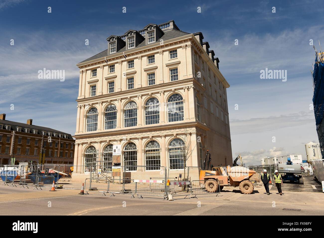 Poundbury, Dorset, UK. Pub, hotel and restaurant that will be named