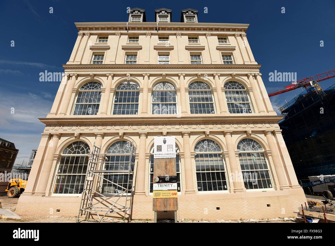 Poundbury, Dorset, UK. Pub, hotel and restaurant that will be named