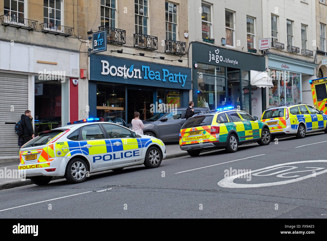 Bristol, Uk. 12th April 2016. Police And Ambulance Services Attend An 