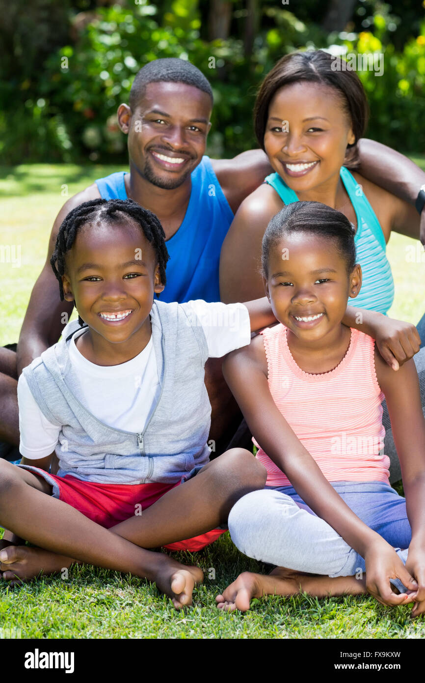 Happy family posing together Stock Photo - Alamy