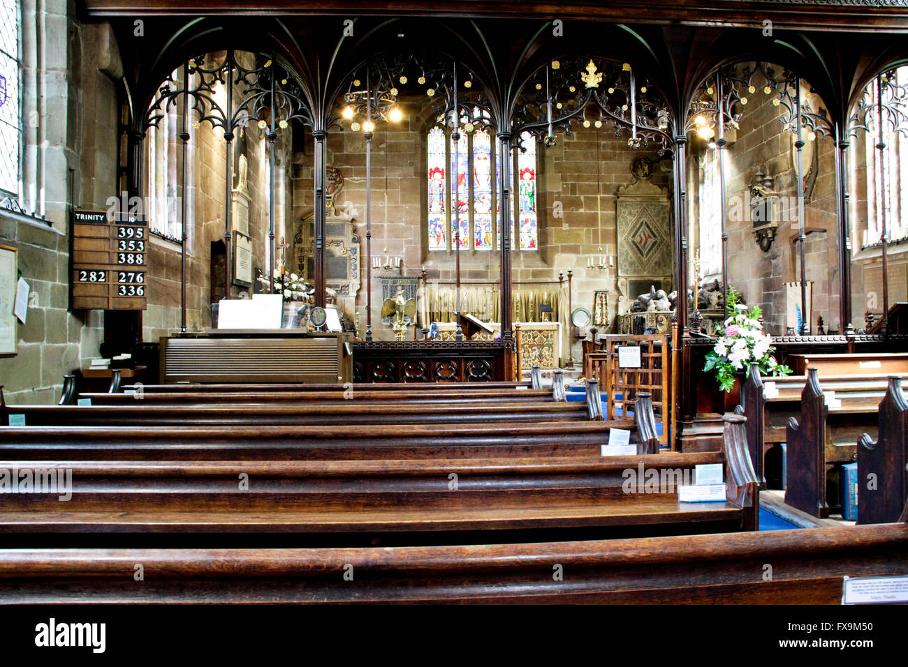 Interior church of St James the Great Gawsworth Stock Photo