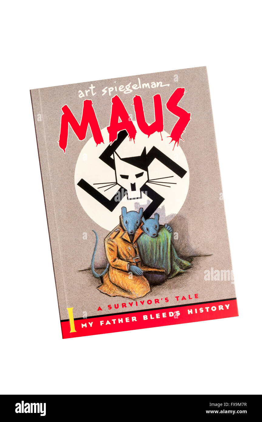 Maus A Survivor's Tale by Art Spiegelman.  Front cover of Volume I My Father Bleeds History.  Published by Penguin in 1987. Stock Photo
