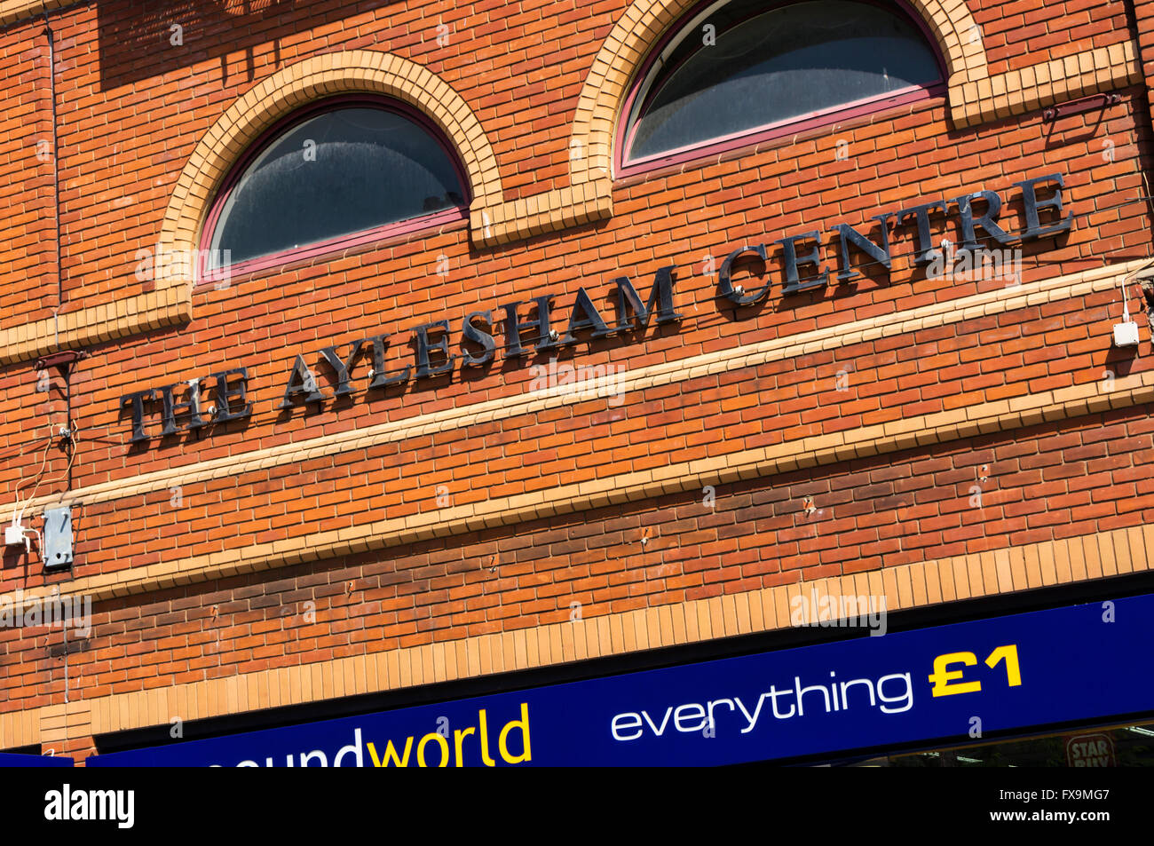 Sign on The Aylesham Centre shopping mall in Peckham, South London. Stock Photo
