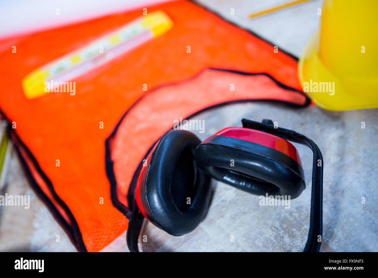 Carpenters safety equipment Stock Photo Alamy