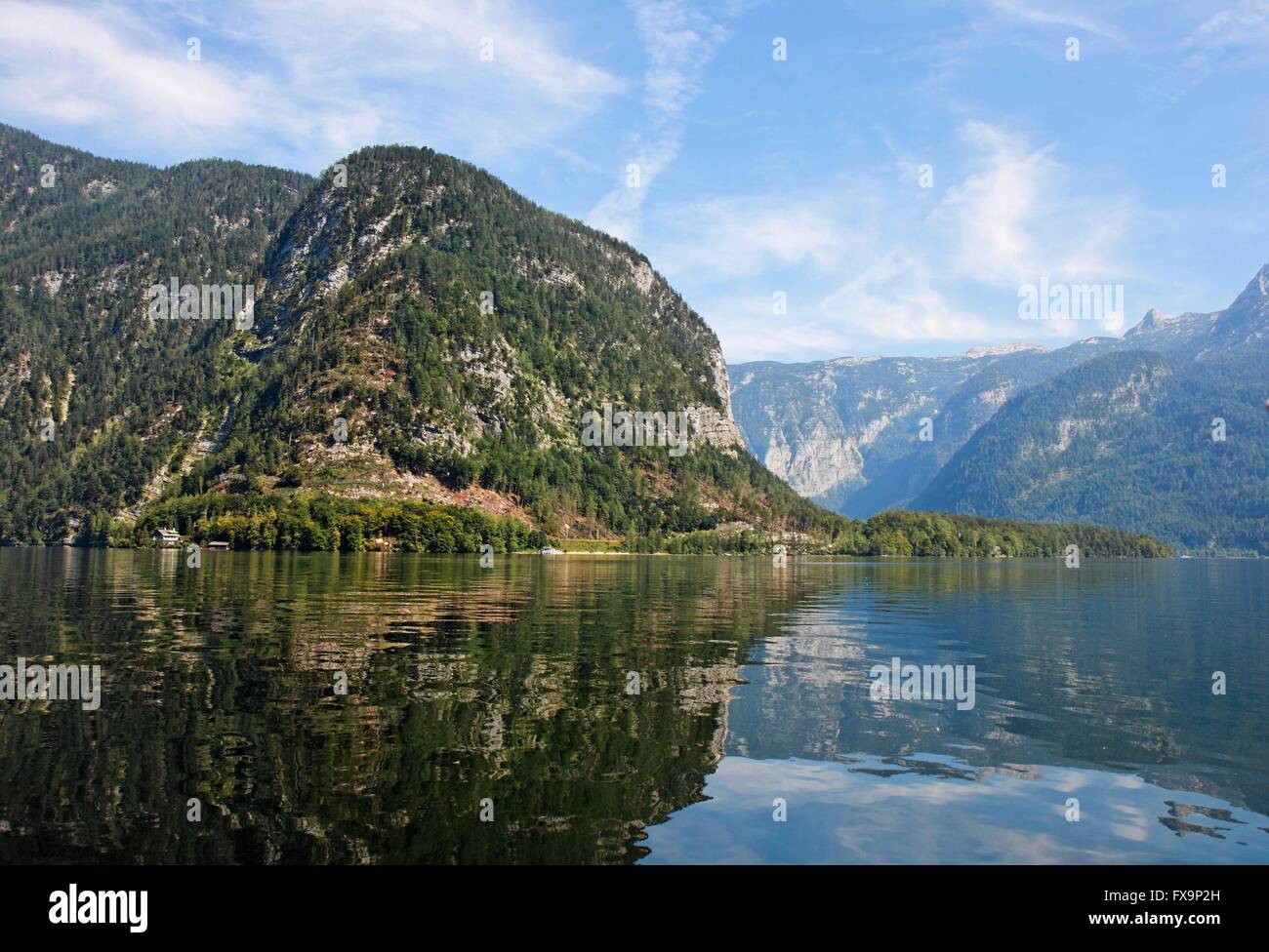 Alpine Hallstatter Lake in Austria Stock Photo