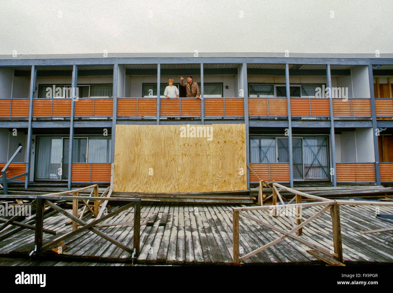 Ocean City, Maryland, USA, 28th September, 1985 Hurricane Gloria comes ashore in Ocean City, Maryland,  Credit: Mark Reinstein Stock Photo