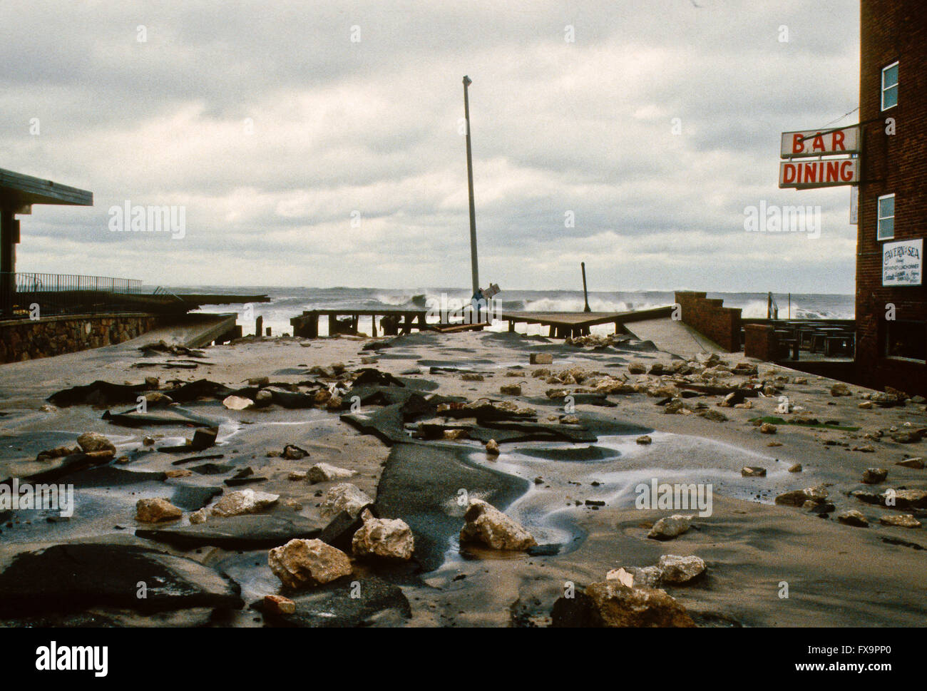 Ocean City, Maryland, USA, 28th September, 1985 Hurricane Gloria comes ashore in Ocean City, Maryland,  Credit: Mark Reinstein Stock Photo