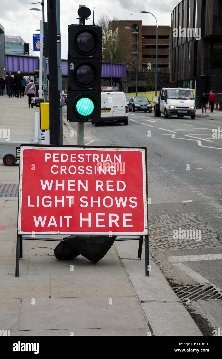 Temporary traffic lights. Stock Photo