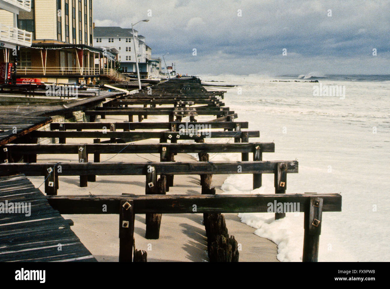 Ocean City, Maryland, USA, 28th September, 1985 Hurricane Gloria comes ashore in Ocean City, Maryland,  Credit: Mark Reinstein Stock Photo