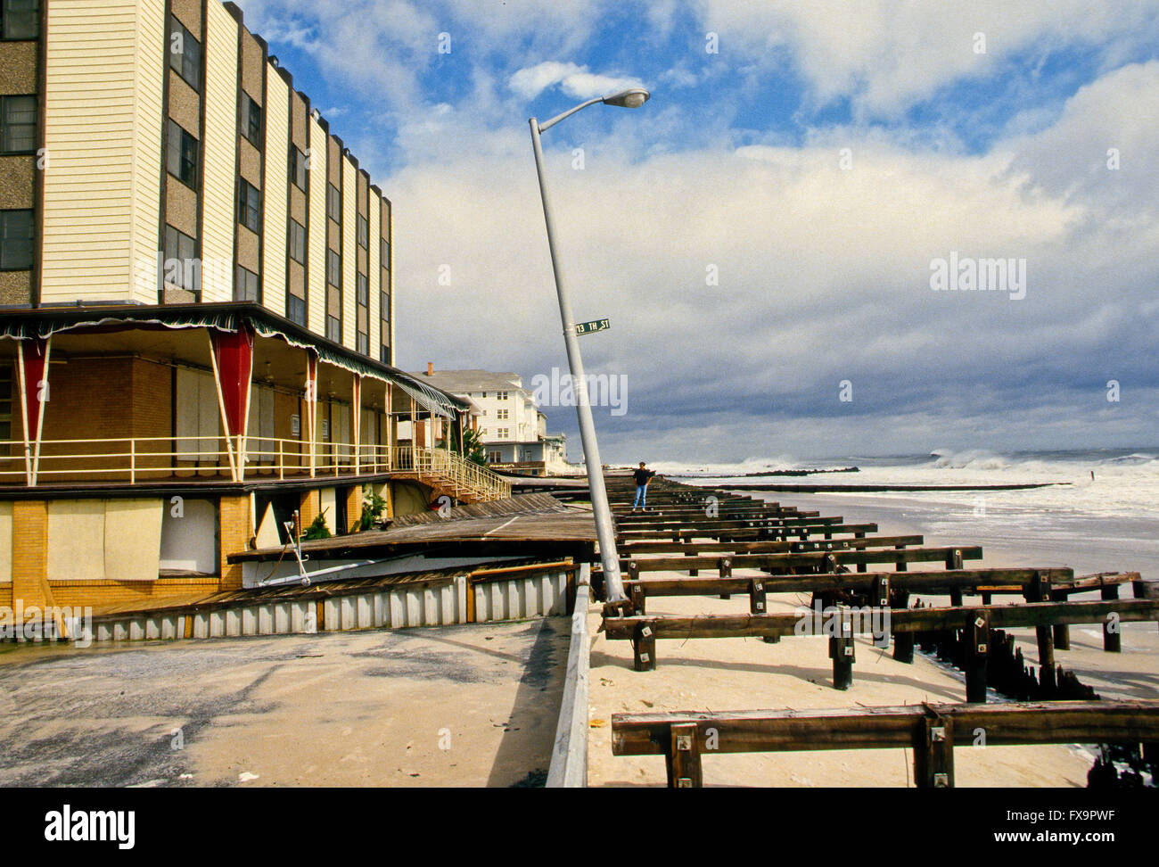 Ocean City, Maryland, USA, 28th September, 1985 Hurricane Gloria comes ashore in Ocean City, Maryland,  Credit: Mark Reinstein Stock Photo