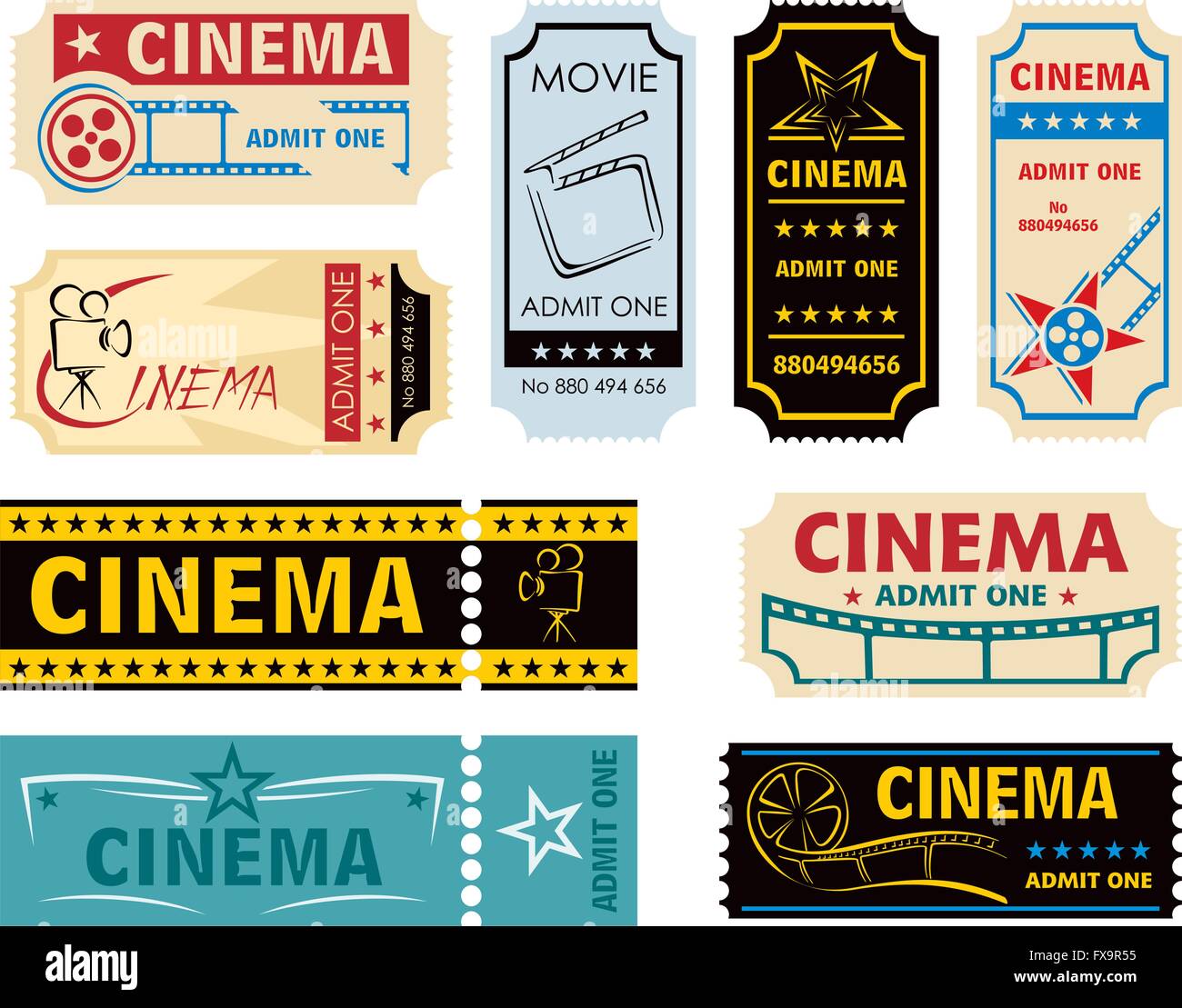 Movie admission Stock Vector