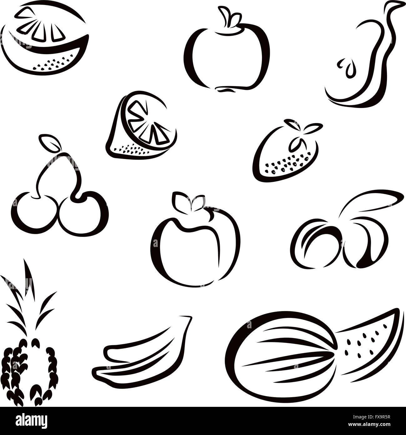 Fruit symbols Stock Vector