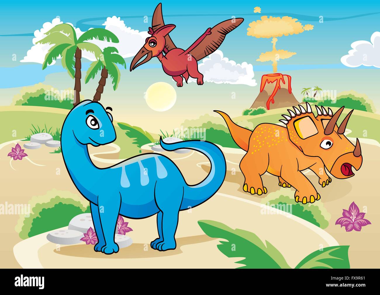 Cartoon dinosaurs Stock Vector