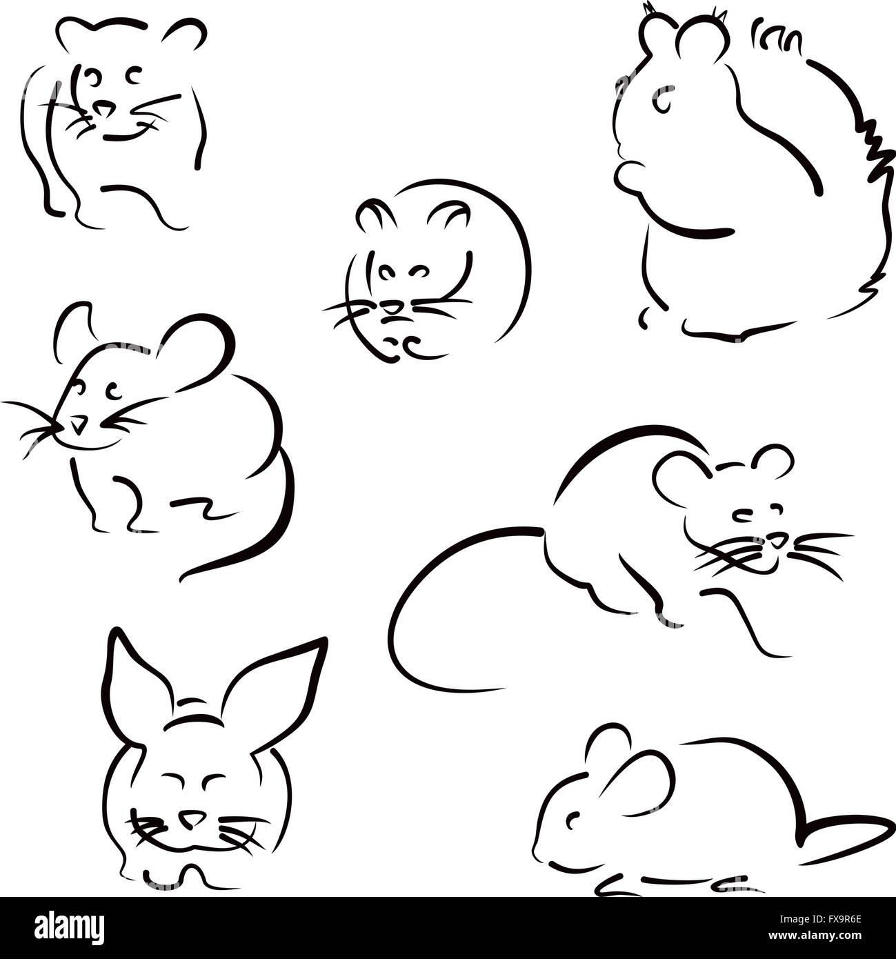Set of rodents Stock Vector