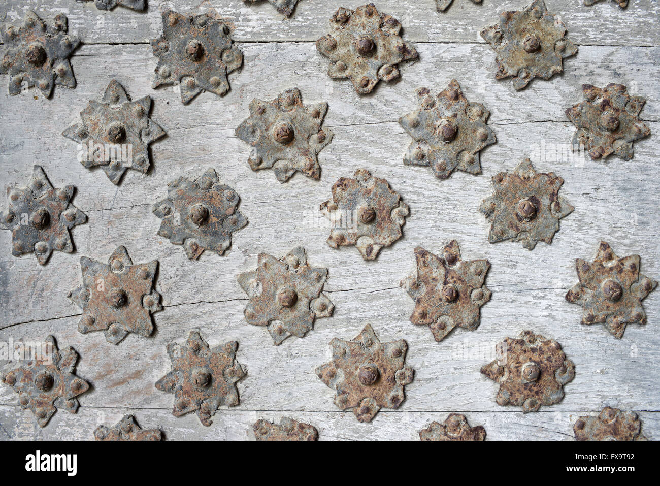 Old wooden door background at high resolution. Stock Photo