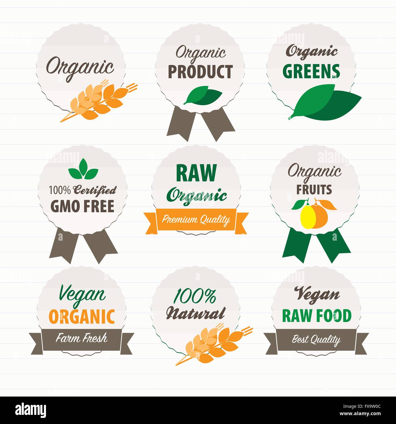 Organic and Vegan food labels Stock Vector Image & Art Alamy