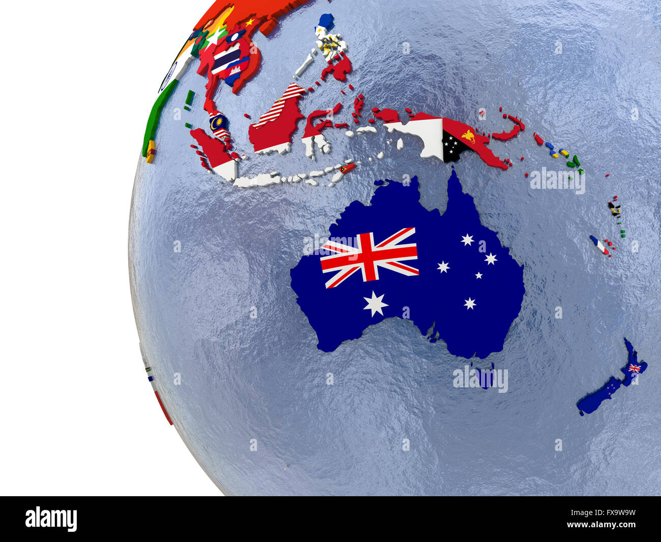 Political Map Of Australasia With Each Country Represented By Its Political Map Of Australasia With Each Country Represented By Its FX9W9W 