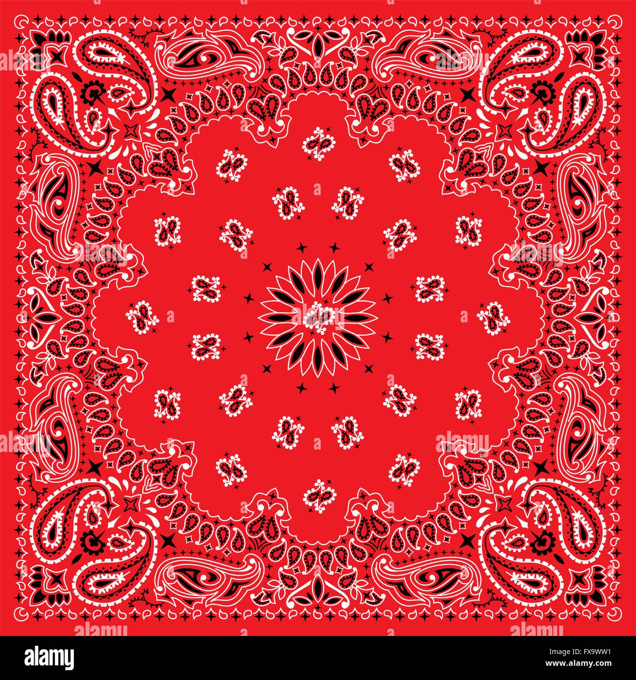 3 colors bandana. You can easily change the background color in the vector file. Stock Vector