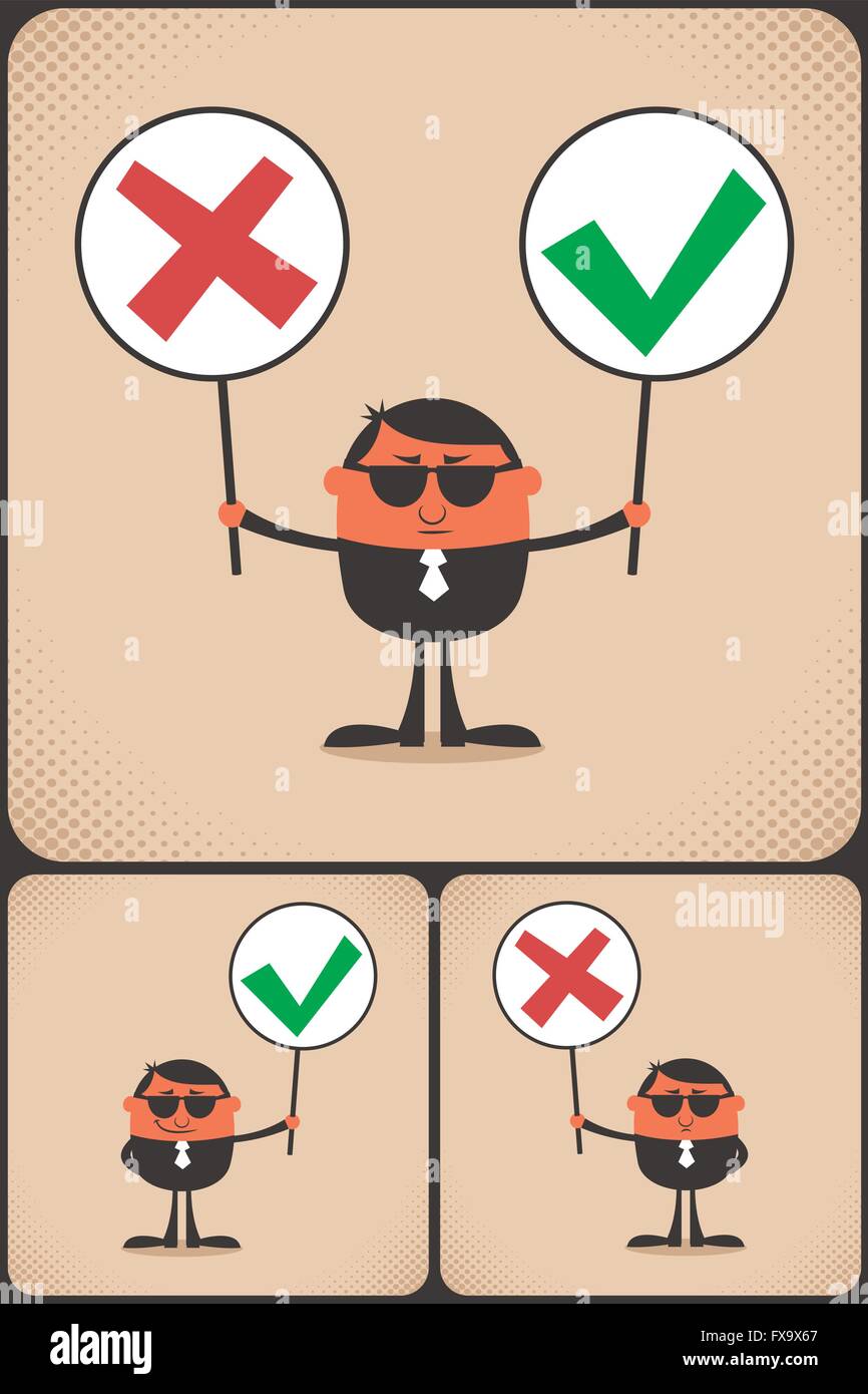 Concept illustration for right and wrong. Stock Vector