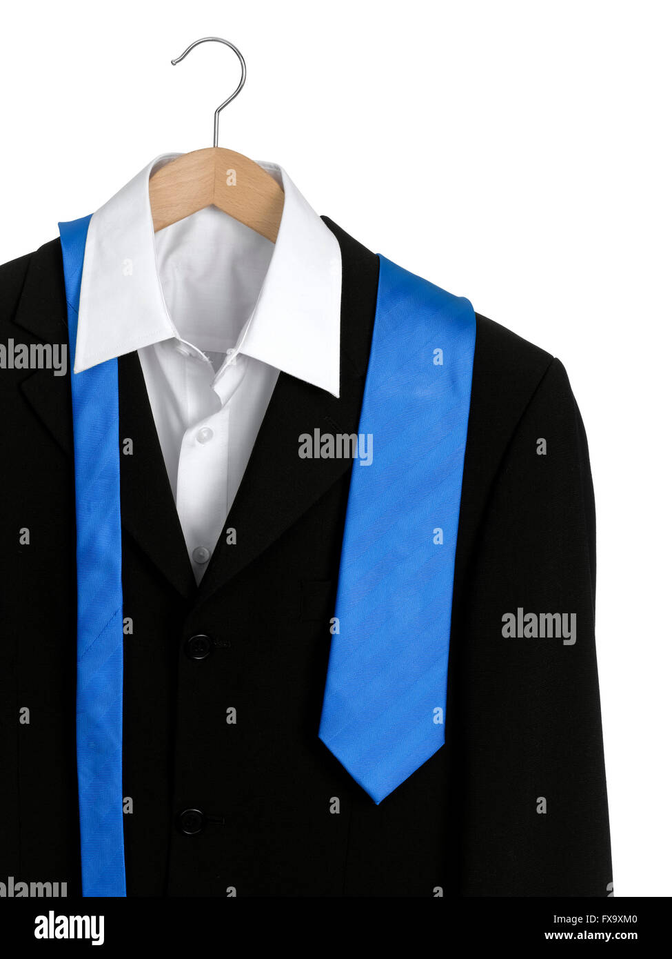 Isolated Black Suit with tie Stock Photo