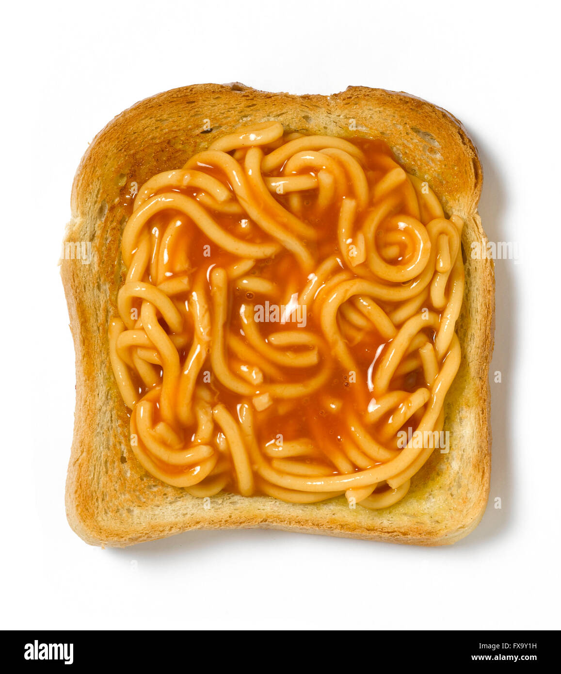 Spaghetti on Toast Stock Photo Alamy