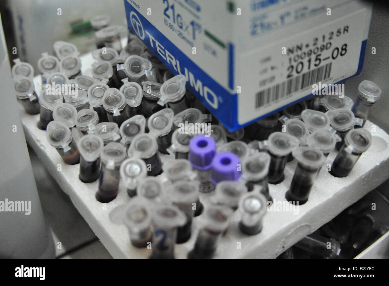 Blood Test in a Hospital, Valencia, Mindanao, Philippines. Stock Photo