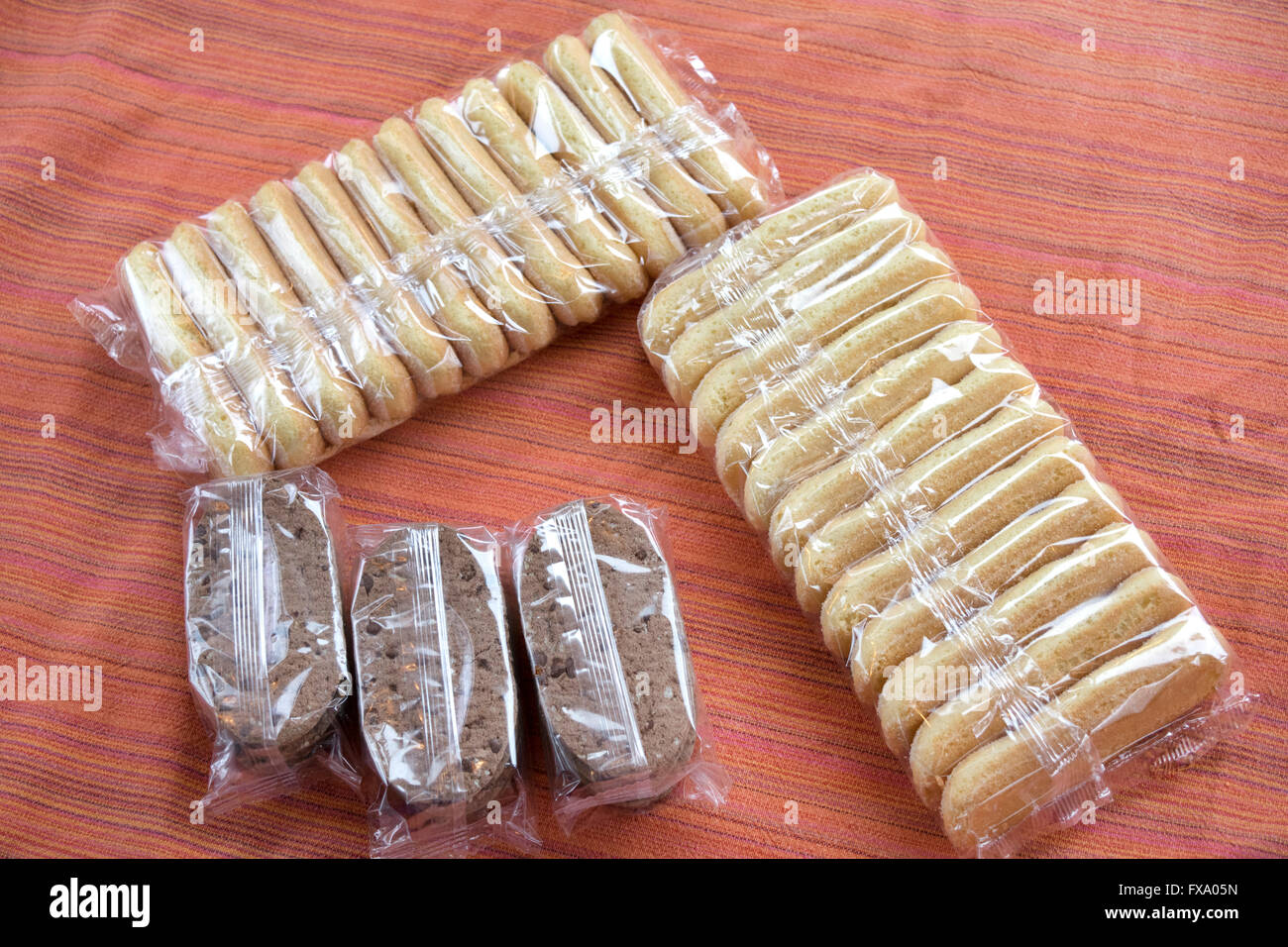 retail packs of snacks and bars in individual packages Stock Photo