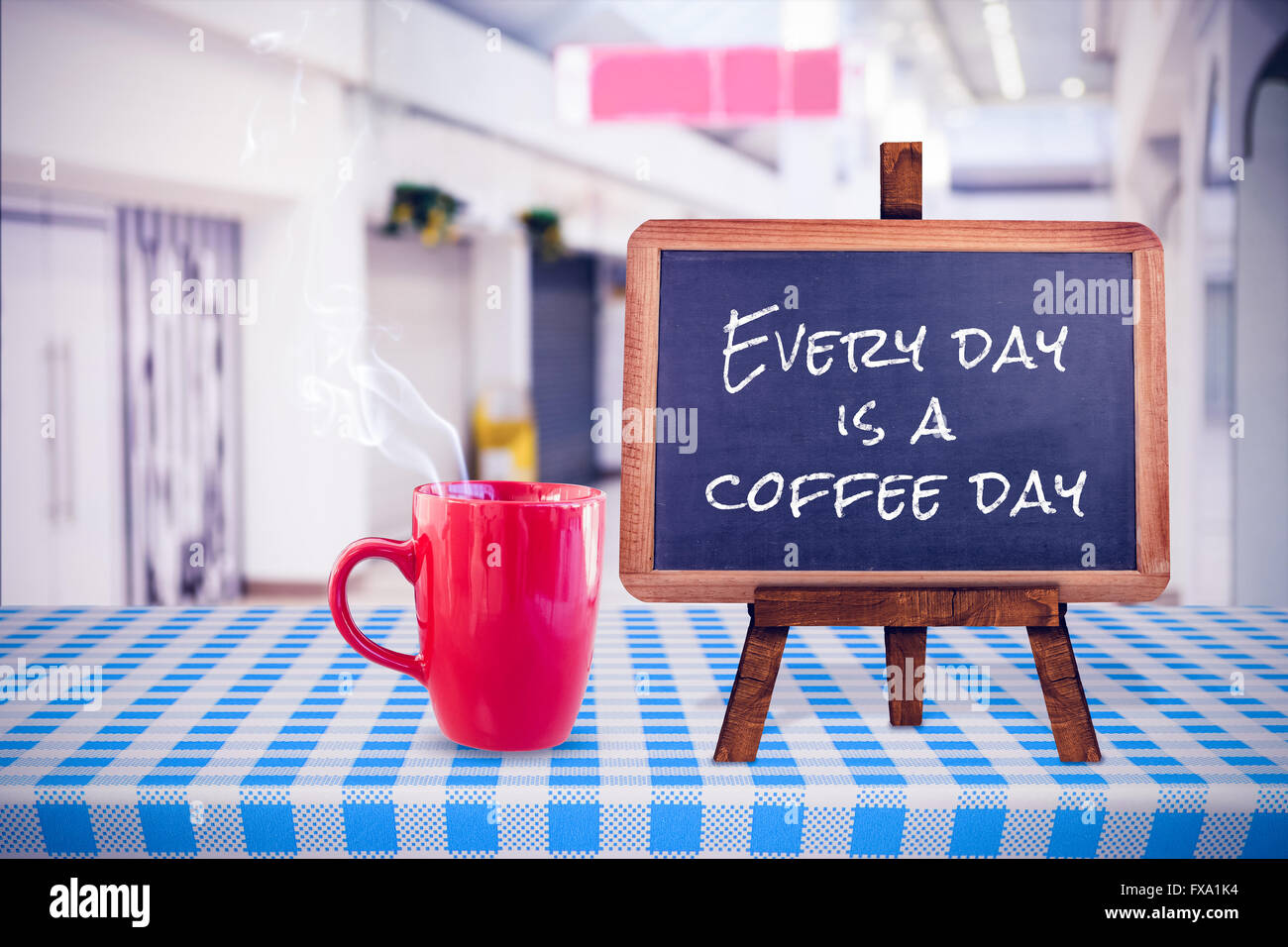 Composite image of everyday is a coffee day Stock Photo