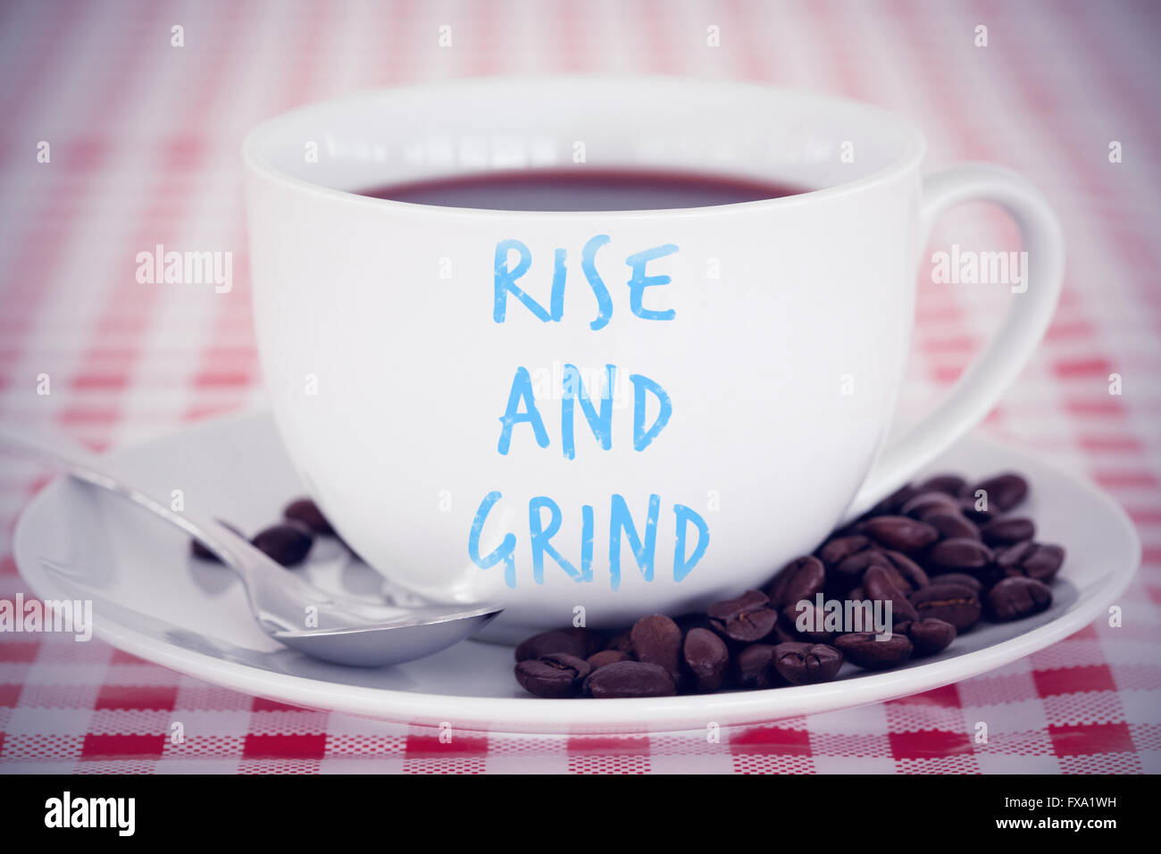 Composite image of rise and grind Stock Photo