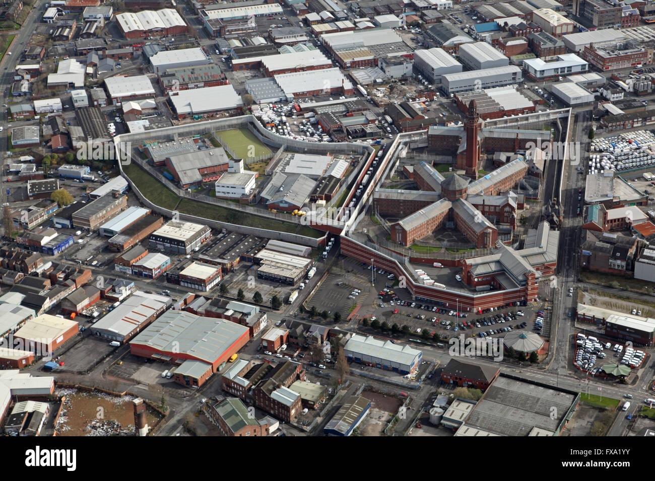 aerial view of Strangeways Jail, HM Prison Manchester, UK Stock Photo