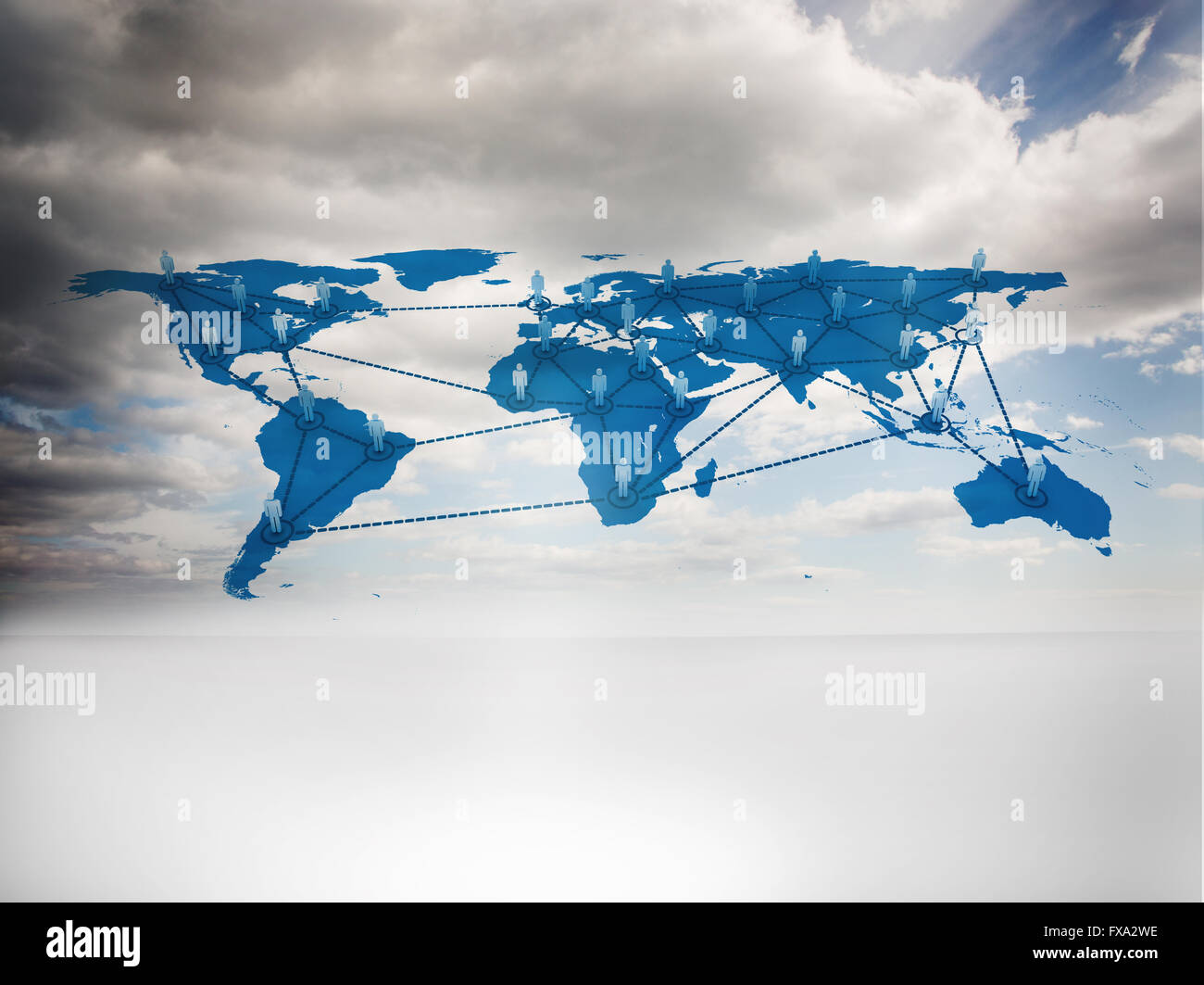 View of a global map Stock Photo