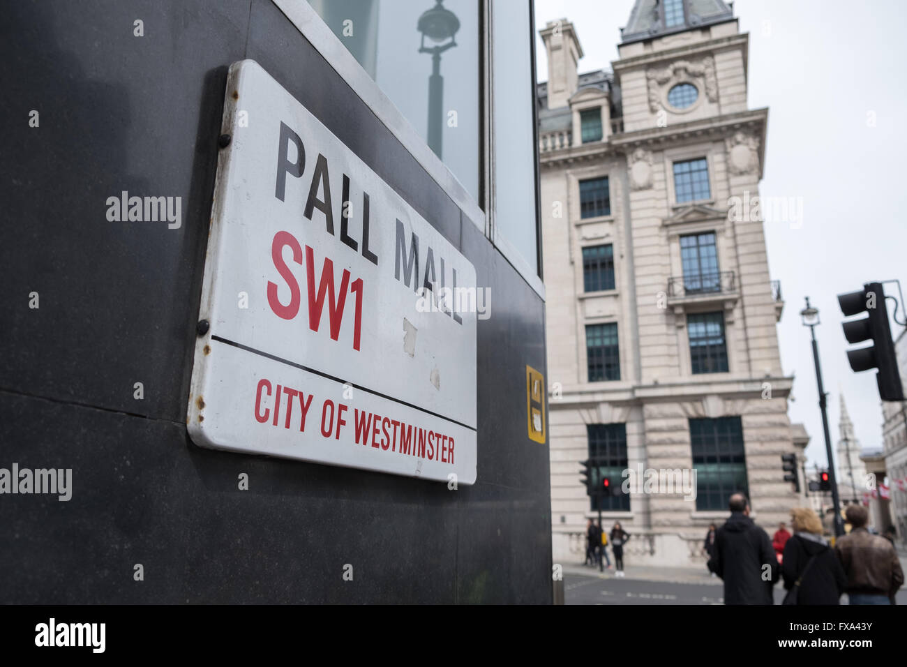 Pall Mall sign SW1 City of Westminster London Stock Photo