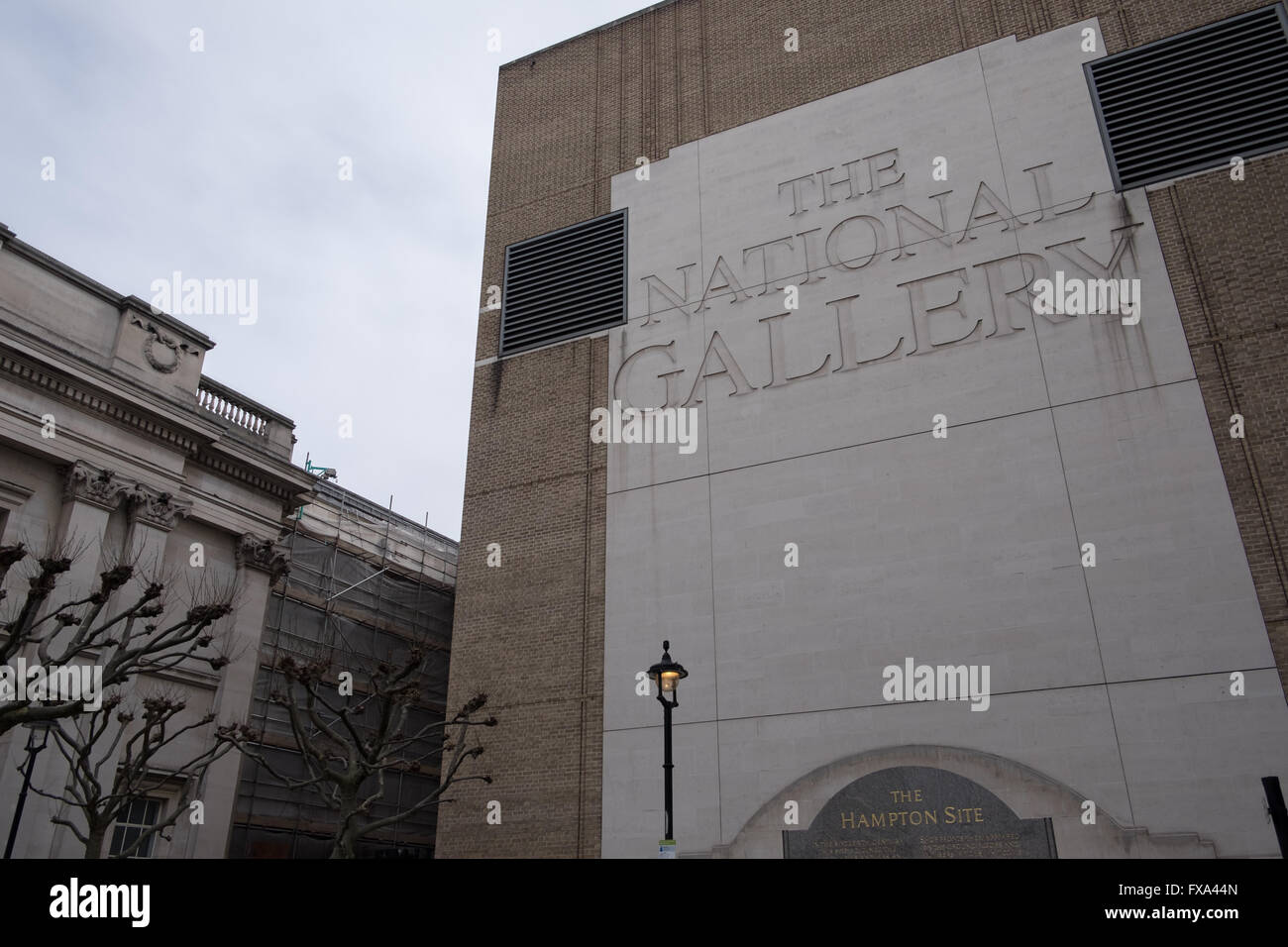 The National Gallery museum, Trafalgar Square, London, England Stock